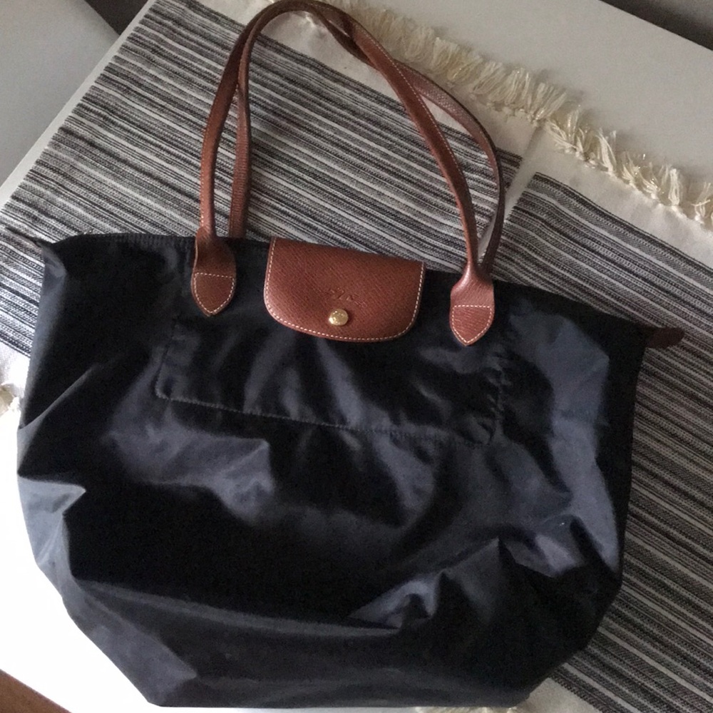 Black Nylon Longchamp Tote
